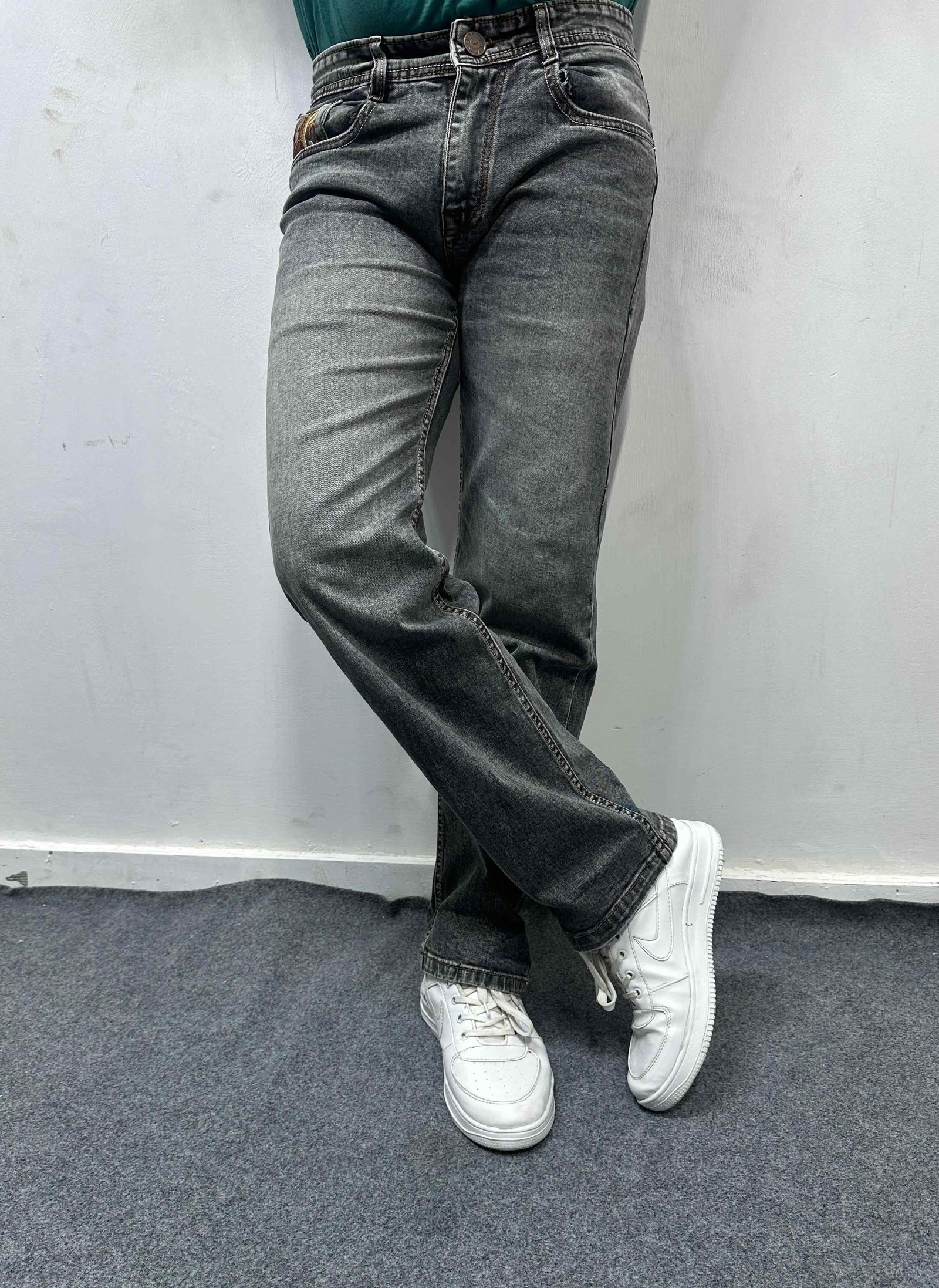 Straight Fit Stretchable Flat Finish Jeans