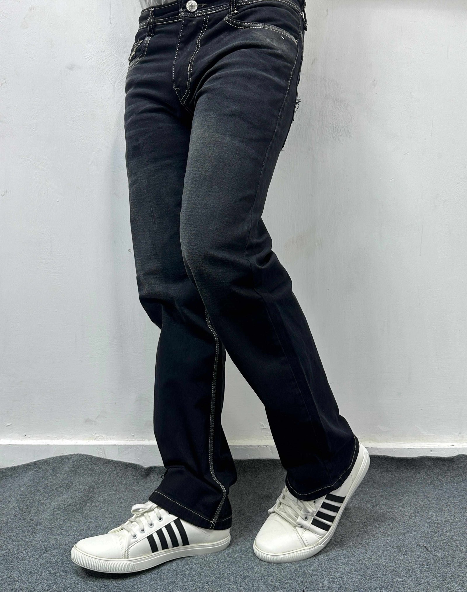 Straight Fit Stretchable Flat Finish Jeans