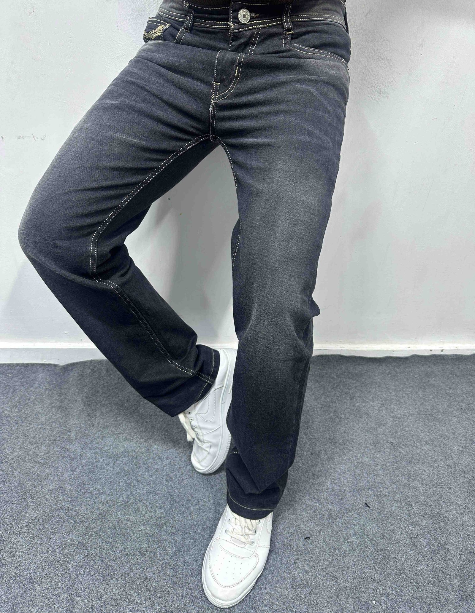 Straight Fit Stretchable Flat Finish Jeans